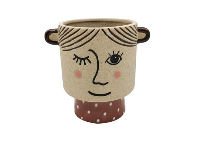 Immagine e commerce Vaso testa in ceramica con piede colore rosso cm 14