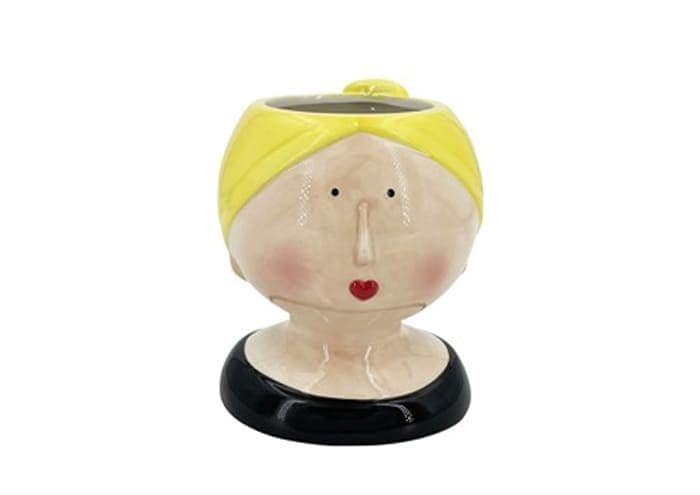 Immagine e commerce Vasi a forma di testa con busto donna capelli biondi h19 cm