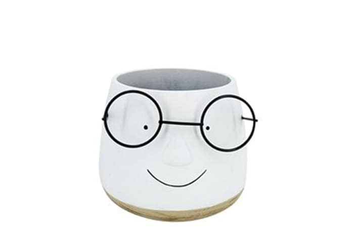immagine-e-commerce-Porta-vaso-testa-disegnata-con-occhiali-colore-bianco-cm-15