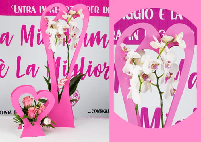 immagine e-commerce Cuore bag grande con orchidea