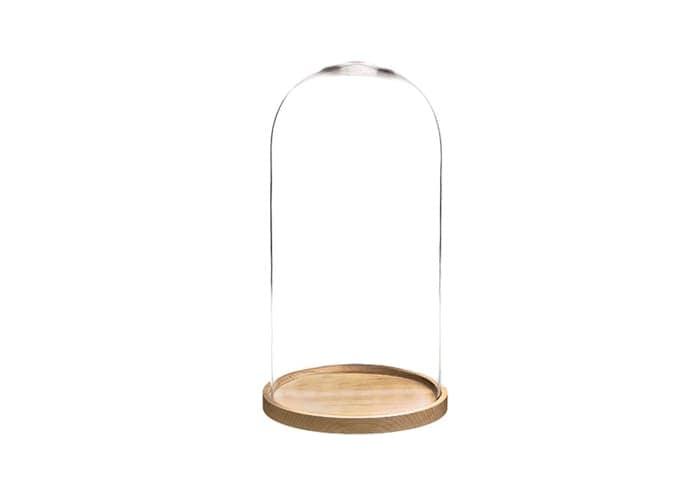 immagine e-commerce Cupola-in-vetro-con-base-mdf-naturale-cm-14-h20