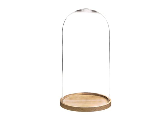 immagine e-commerce Cupola-in-vetro-con-base-mdf-naturale - cm-17-h25