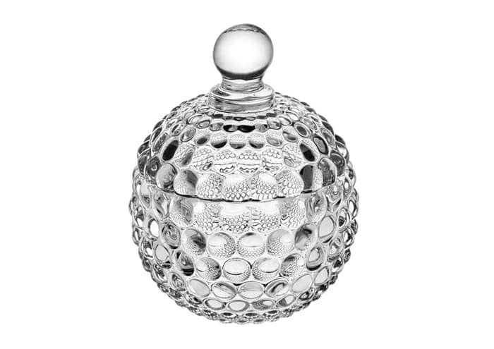 Immagine e commerce Bomboniera vetro piccola con coperchio decorazione bolle cm 8 h11