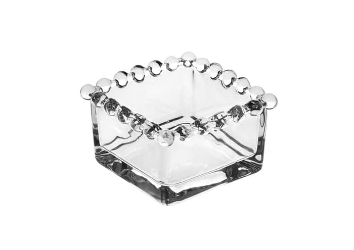 Immagine e commerce Ciotolina vetro quadrata con orlo decoro bolle cm 7x7 h4