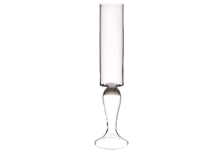 Immagine e commerce Vaso in vetro grande cilindrico gambo cavo sinuoso cm 21 h75
