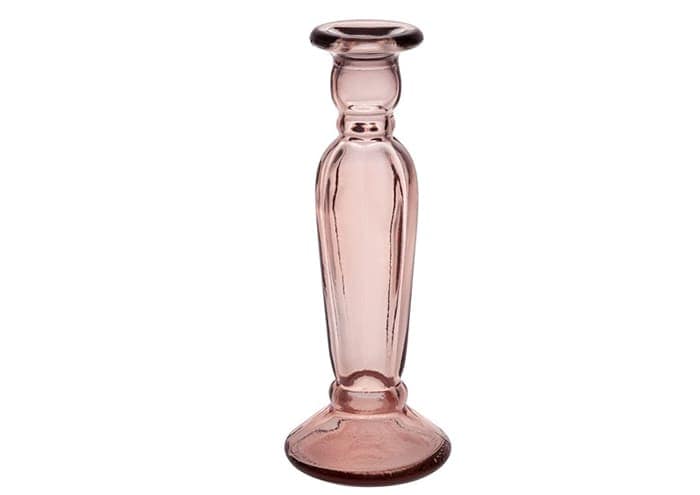 Immagine e commerce Candeliere vetro colore rosa stile vintage alto 22 cm