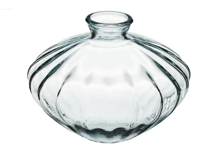 Immagine e commerce Vaso vetro vintage baccellato forma disco collo stretto cm 38 h28