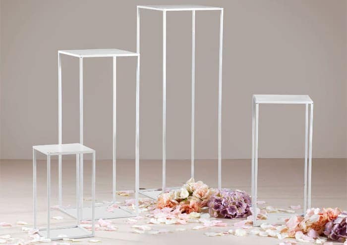 immagine e-commerce Serie 4 Strutture in Metallo Rettangolari Bianco h40-60-80-100 cm