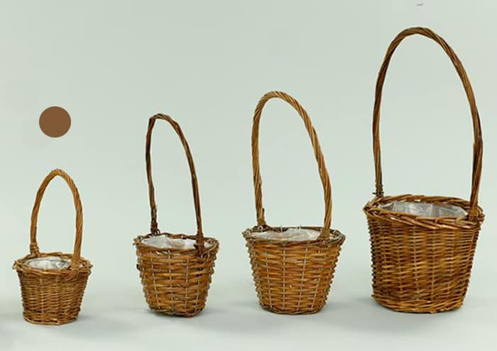 Immagine e commerce Cestino vimini scuro con manico per piante diametro 10 cm