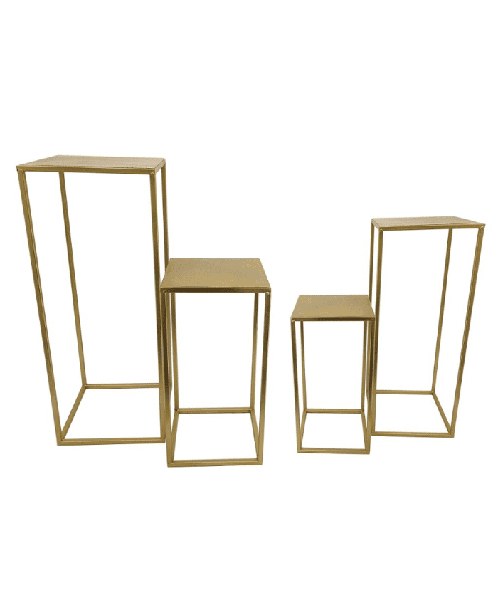 Serie 4 Alzate metallo oro per addobbi floreali h 40-60-80-100 cm