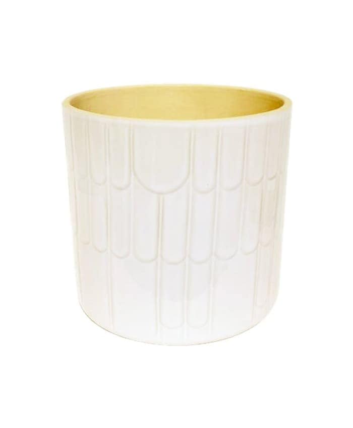 Immagine e commerce Vaso ceramica bianca forma cilindro decoro archetti cm 16 h15