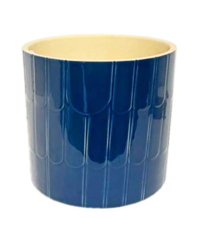 Immagine e commerce Vaso ceramica blu intenso forma cilindro decoro archetti cm 20 h16