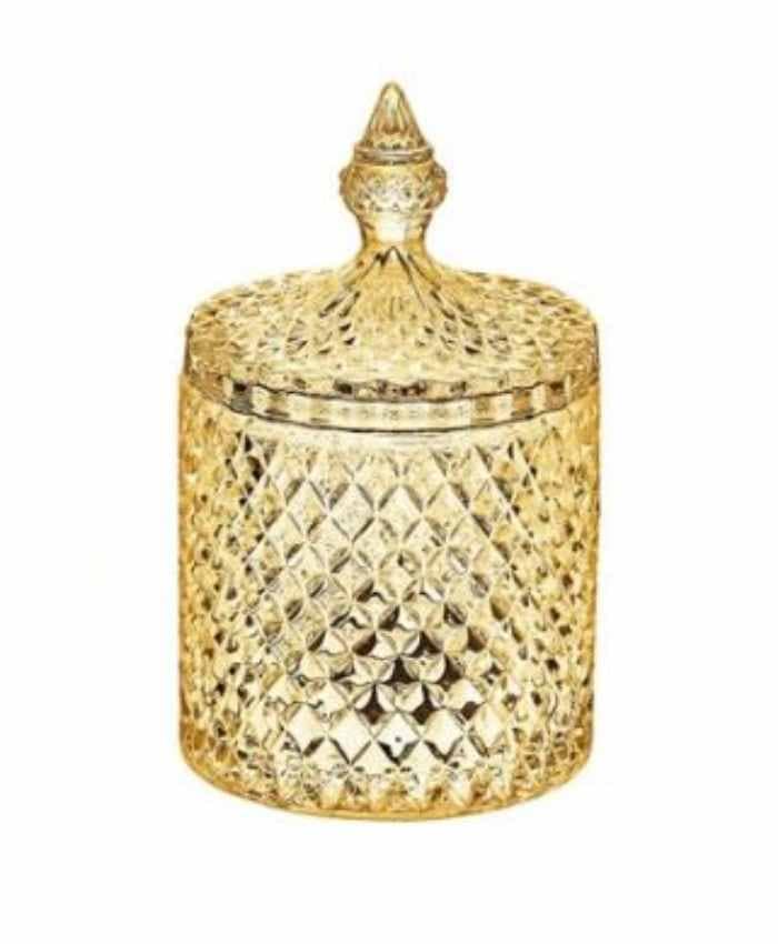 Immagine e commerce Bomboniera vetro Stile Bohemia alta 17 cm-Ambra