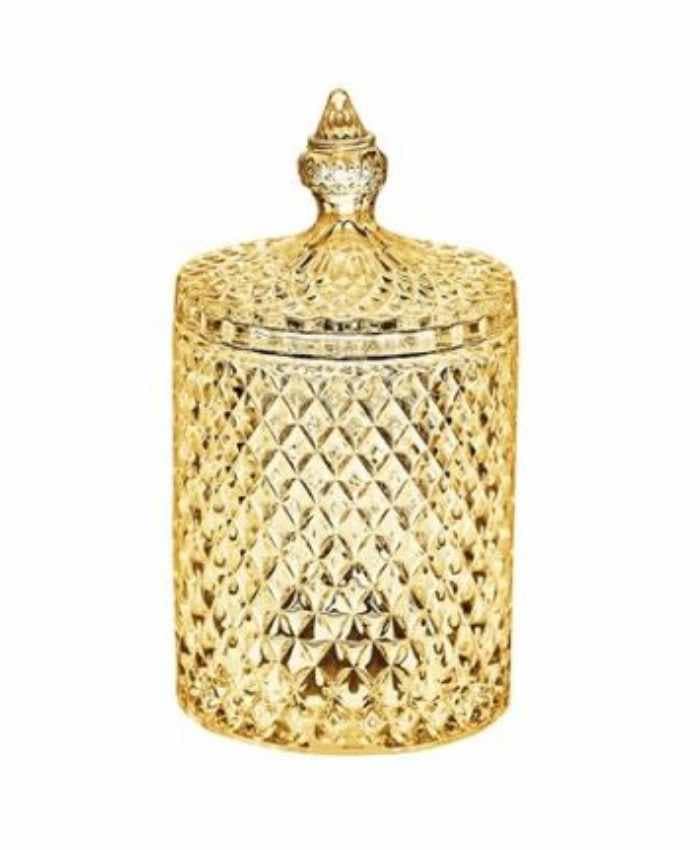 Immagine e commerce Bomboniera vetro Stile Bohemia alta 21 cm-Ambra