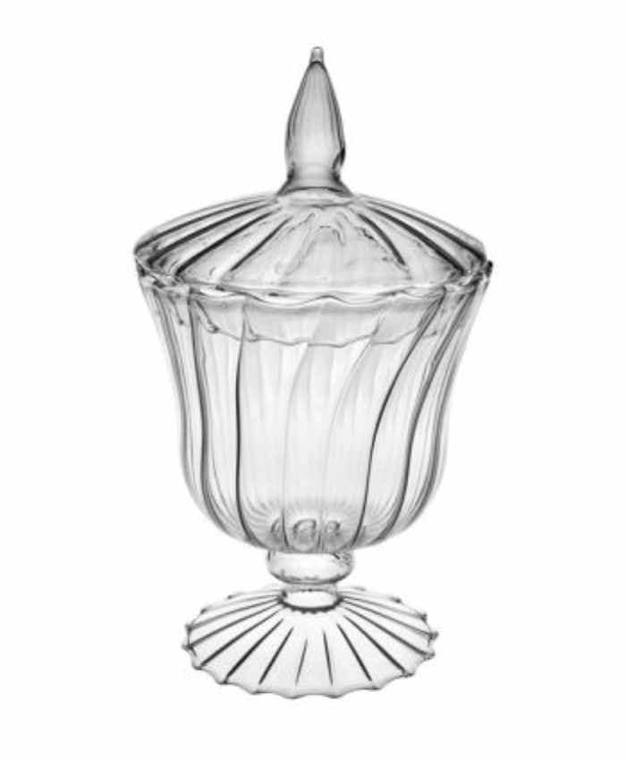 Immagine e commerce Bomboniera in vetro sagomato con tappo alta 25 cm