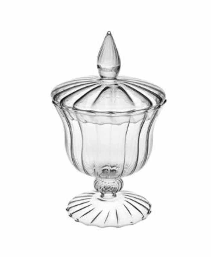 Immagine e commerce Bomboniera in vetro sagomato con tappo alta 20 cm