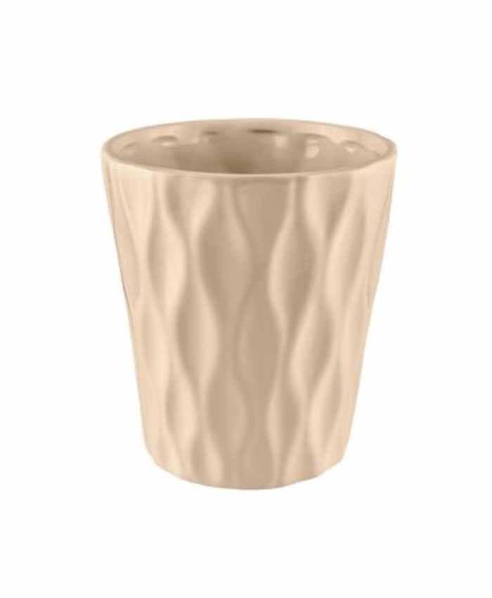 Immagine e commerce Vasi per orchidee ceramica avorio decoro righe ondulate cm 13 h14