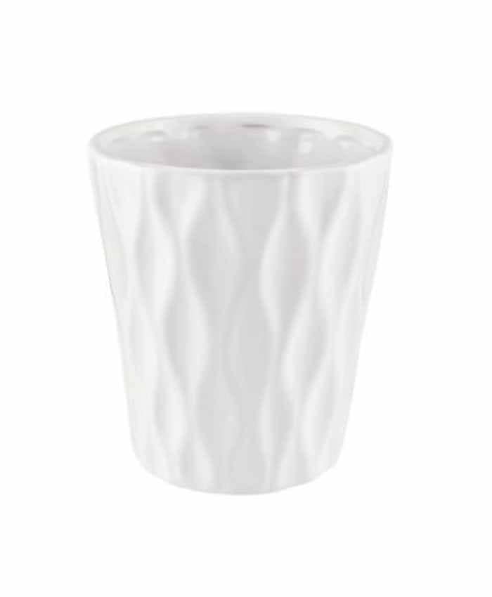 Immagine e commerce Vasi per orchidee ceramica bianca decoro righe ondulate cm 13 h14