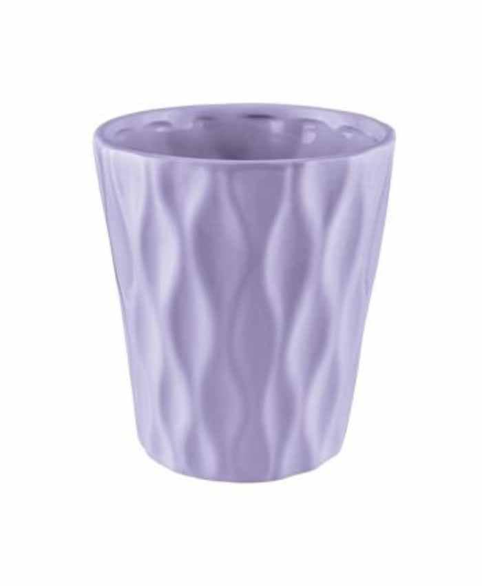 Immagine e commerce Vasi per orchidee ceramica lilla decoro righe ondulate cm 13 h14