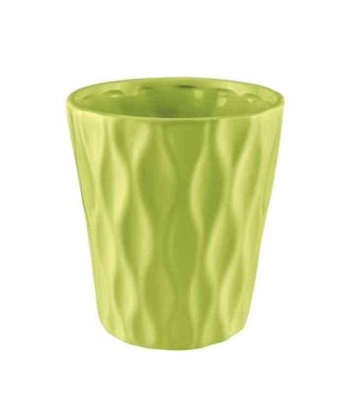 Immagine e commerce Vasi per orchidee ceramica verde decoro righe ondulate cm 13 h14