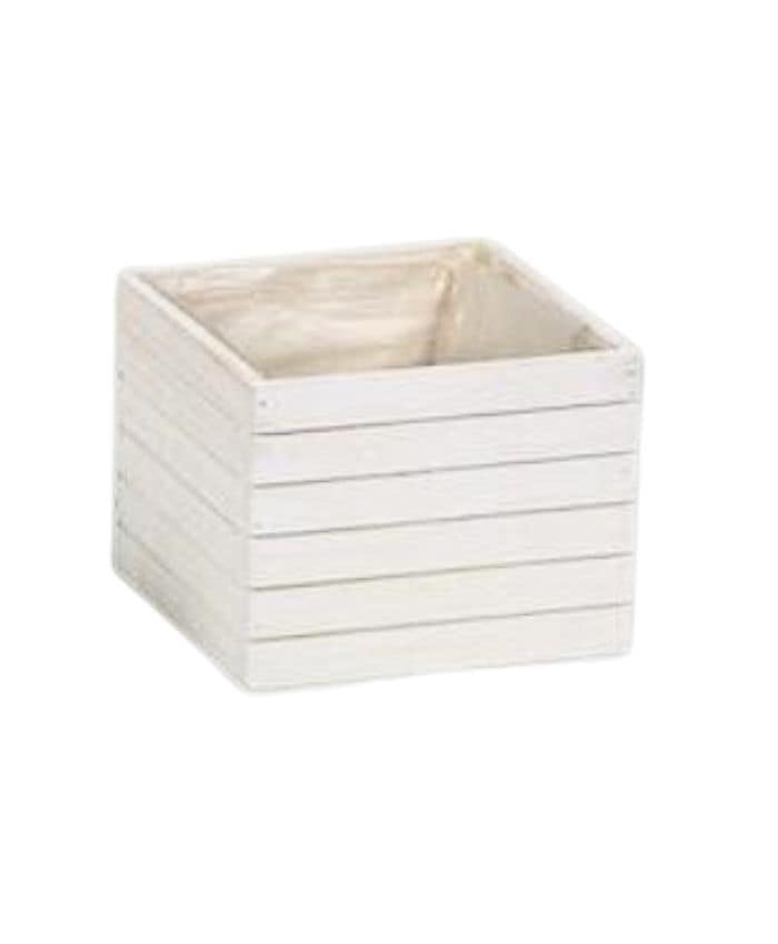Immagine-e-commerce-Cassetta quadrata in legno bianco per piante vaso diametro cm 14