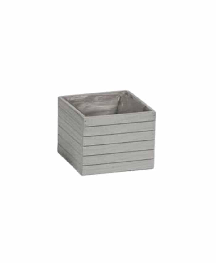 Immagine-e-commerce-Cassetta quadrata in legno grigio per piante vaso diametro cm 10