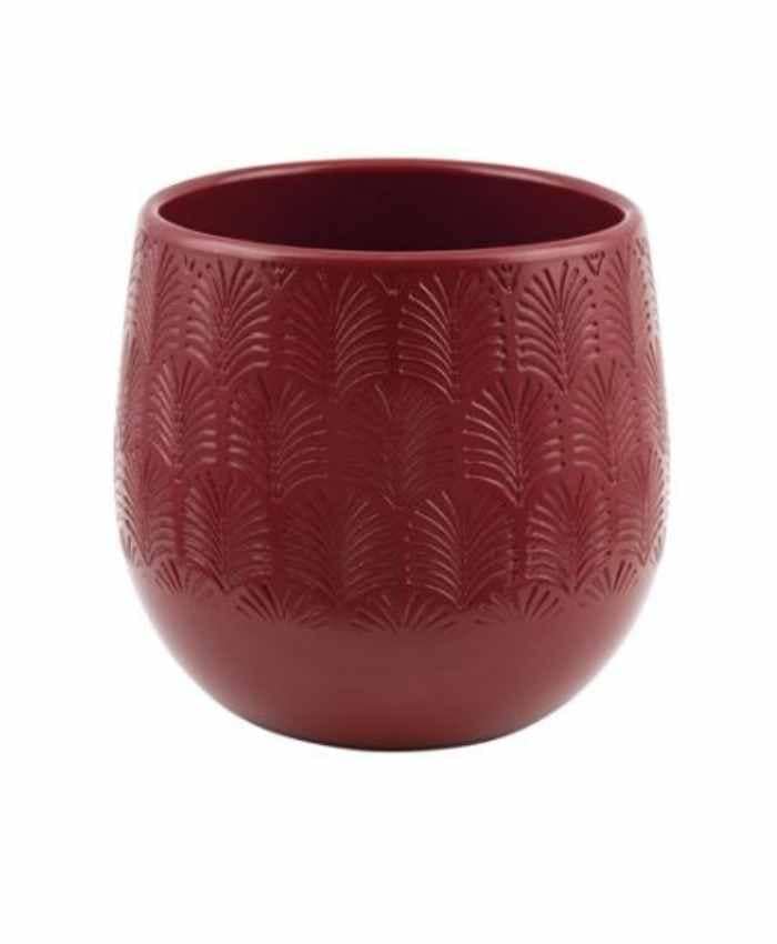 Immagine e commerce Vaso per Orchidea bombato in ceramica con decori diametro 13 cm Rosso