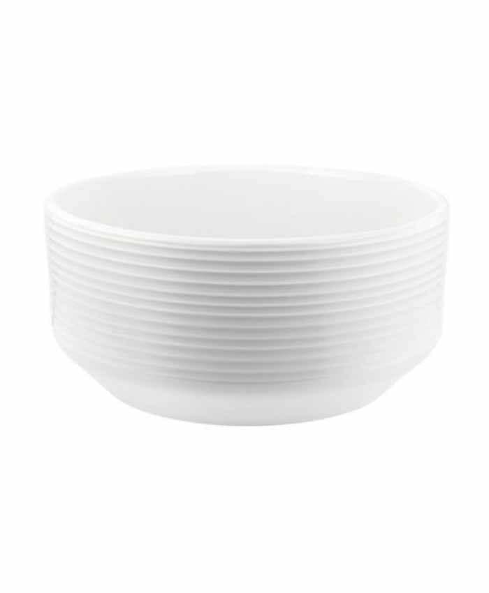 Immagine e commerce Ciotola in ceramica Tonda con decoro righe diametro 27 cm Bianca