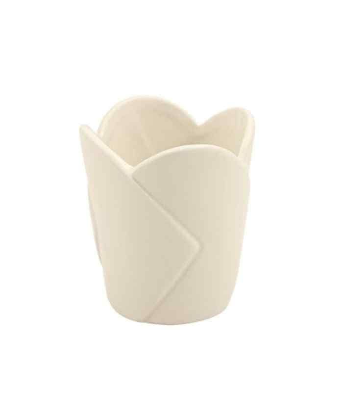Immagine e commerce Vasetto in ceramica forma Tulipano diametro 8 alto 7 cm-Avorio