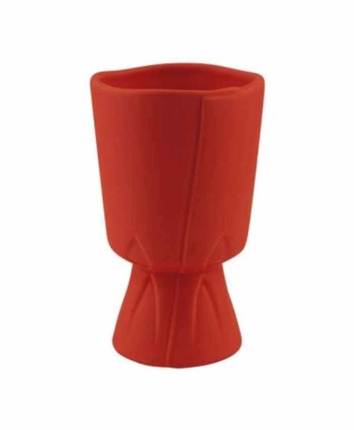 Immagine e commerce Coppa ceramica forma sotto mazzo Fiori diametro 10 alta 17 cm-Rosso