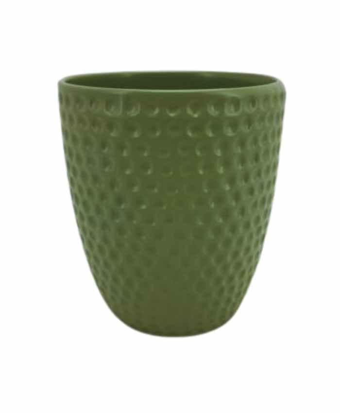 Immagine e commerce Portavaso Orchidea in ceramica martellata alto 14 diametro 12-Verde Olivo