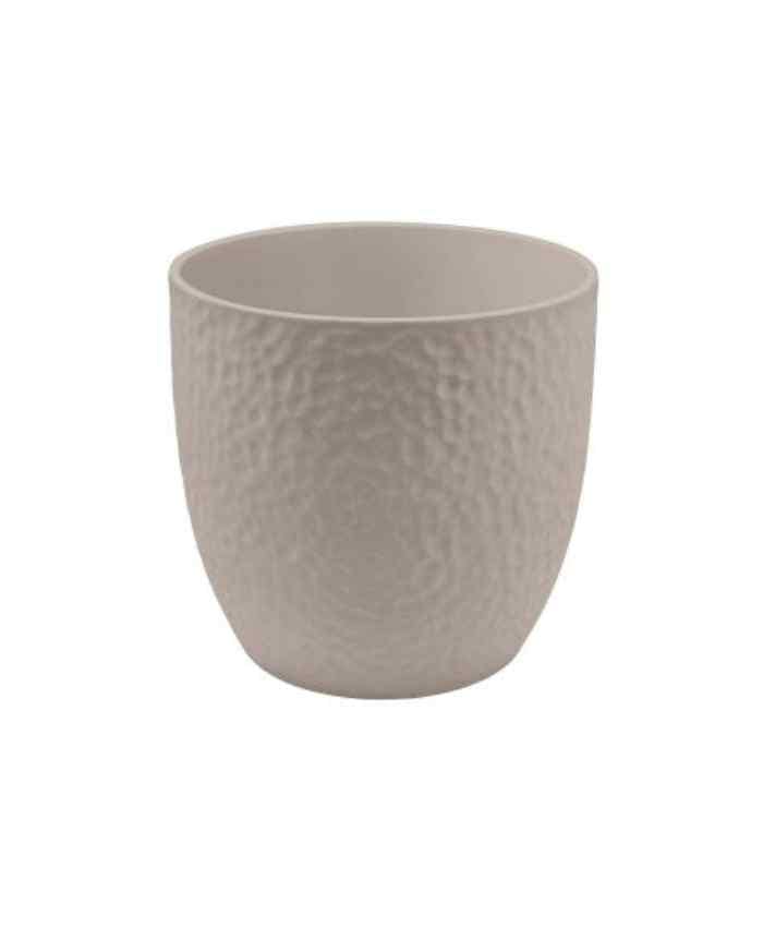 Immagine e commerce Porta vaso da interno in ceramica lavorata per piante vaso 15 cm Tortora