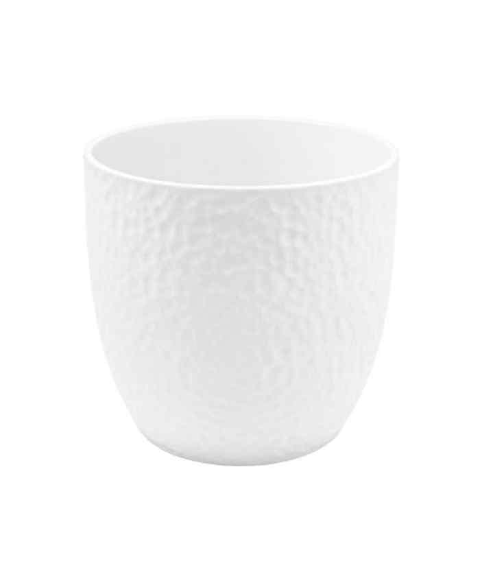 Immagine e commerce Porta vaso da interno in ceramica lavorata per piante vaso 18 cm Bianco