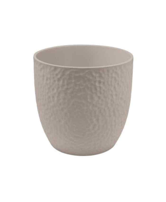 Immagine e commerce Porta vaso da interno in ceramica lavorata per piante vaso 18 cm Tortora