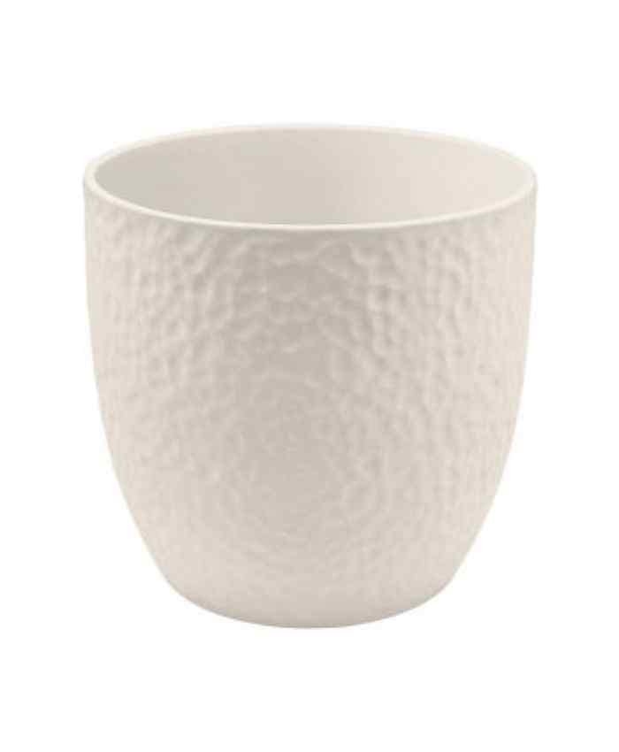 Immagine e commerce Porta vaso da interno in ceramica lavorata per piante vaso 22 cm Avorio