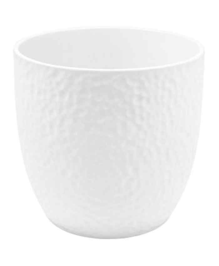 Immagine e commerce Porta vaso da interno in ceramica lavorata per piante vaso 30 cm Bianco