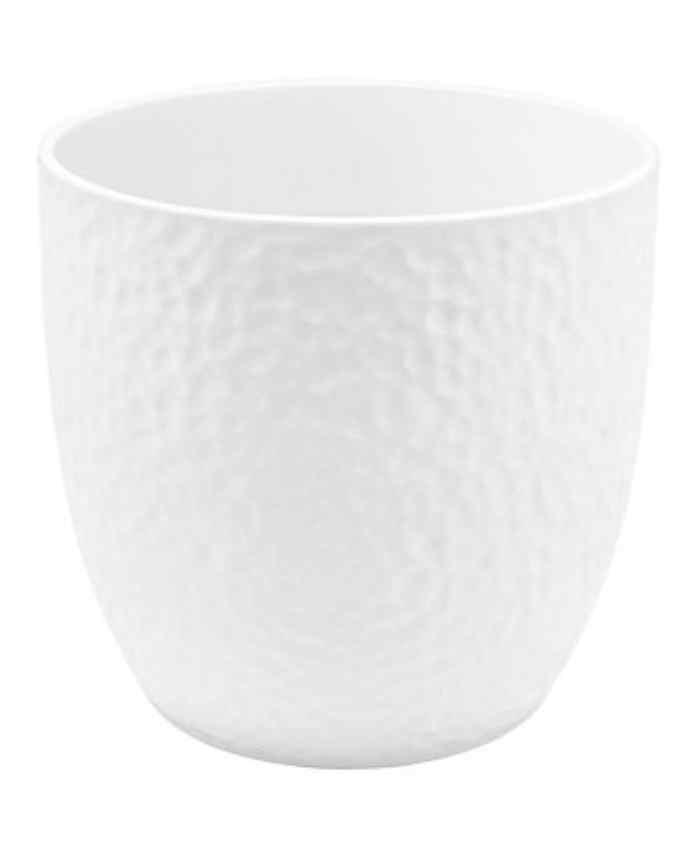 Immagine e commerce Porta vaso da interno in ceramica lavorata per piante vaso 32 cm Bianco