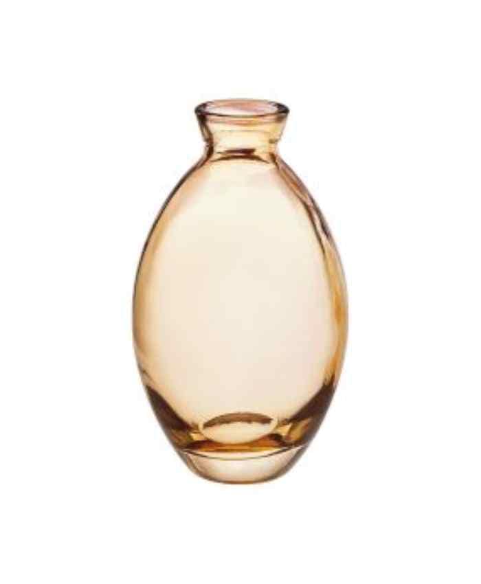 Immagine e commerce Vaso vetro monofiore bottiglietta forma ovale collo svasato color ambra cm 6 h12