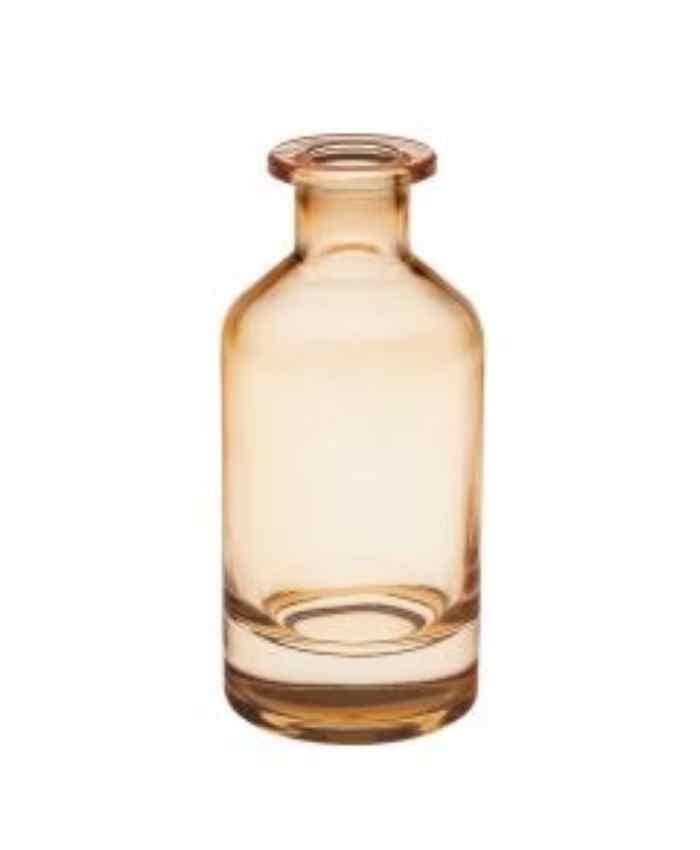Immagine e commerce Vaso vetro monofiore bottiglietta forma cilidrica orlo ampio color ambra cm 7 h9