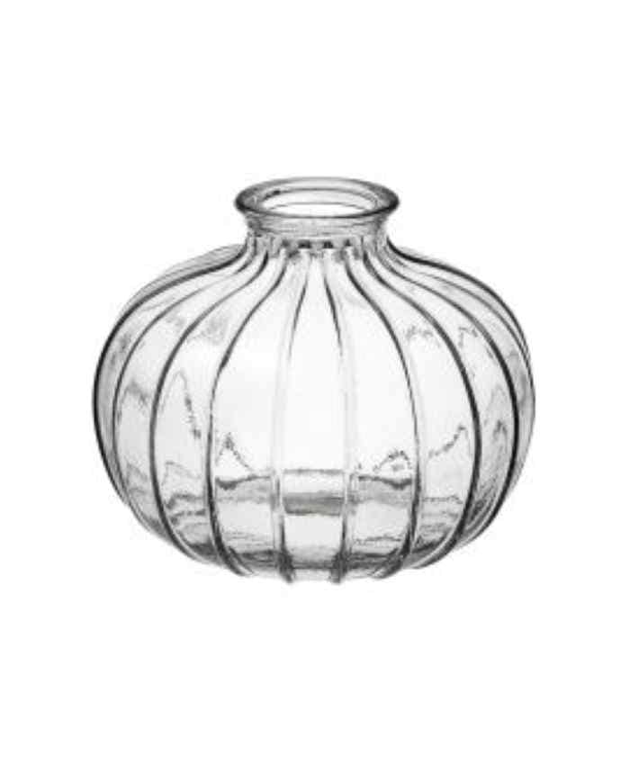 Immagine e commerce Bottiglietta monofiore vetro rigato forma sferica cm 11 h8