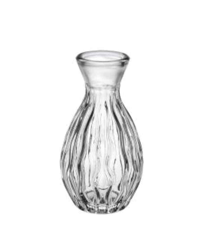 Immagine e commerce Bottiglietta monofiore vetro rigato forma ovale collo svasato cm 6 h13