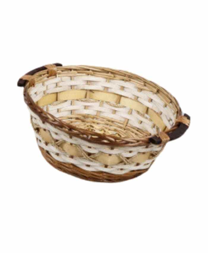 Immagine e commerce Cesto per confezioni Natale Tondo in vimini tricolor diametro 35 cm