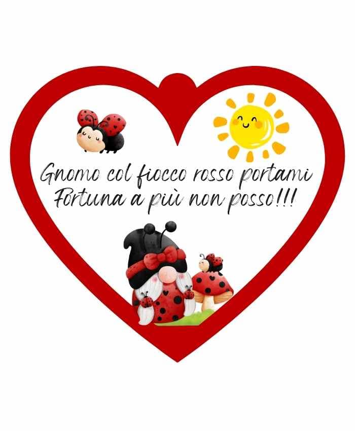 Immagine e commerce Cuoricino in forex con dedica gnomi "fiocco rosso"