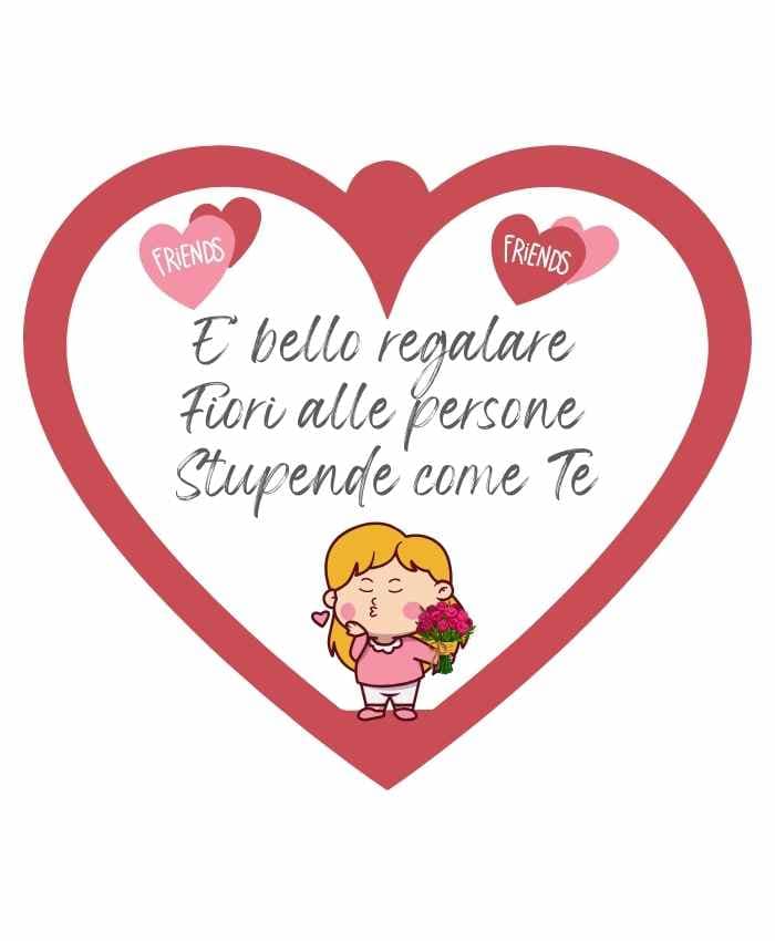 Immagine e commerce Cuoricino in forex con dedica amicizia "è bello regalare fiori"