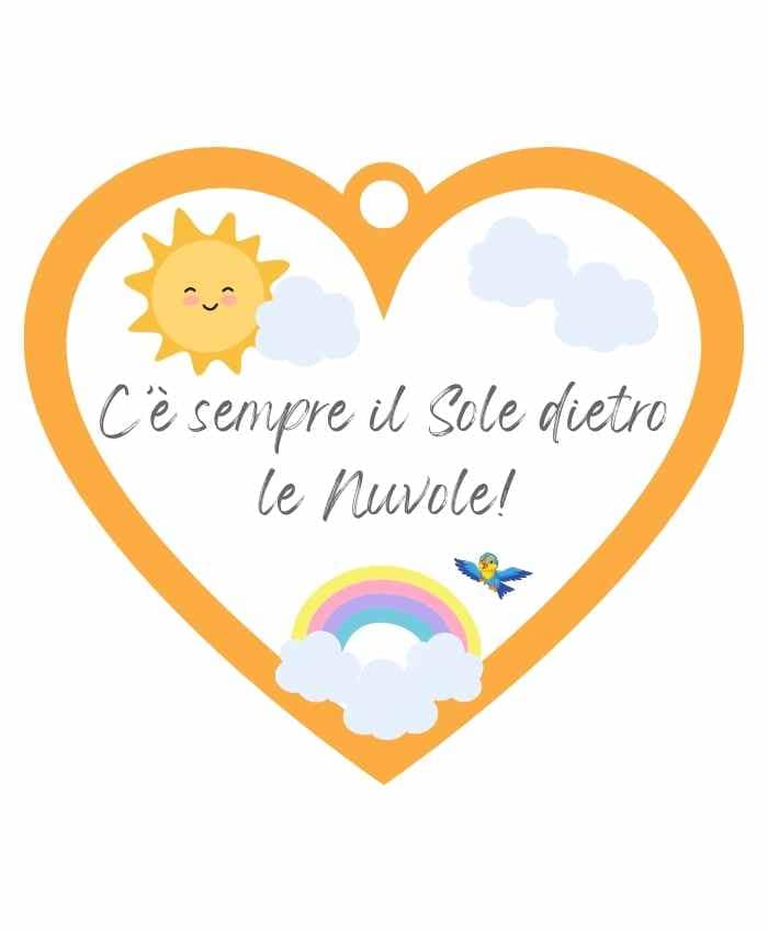 Immagine e commerce Cuoricino in forex con dedica amicizia "c'è sempre il sole dietro le nuvole"