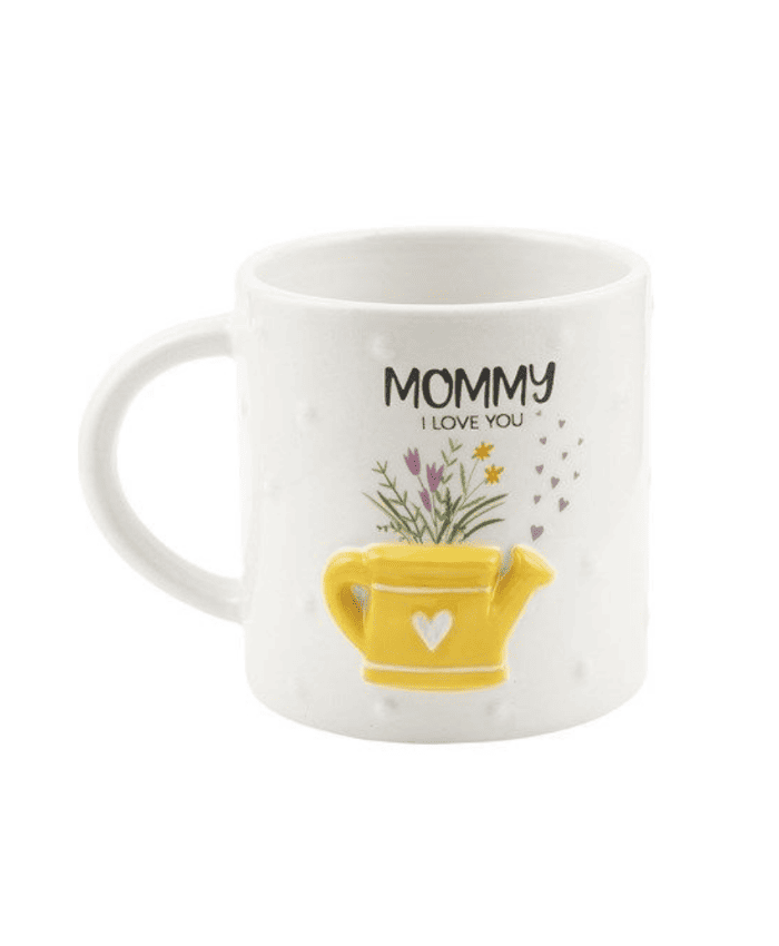 Immagine e commerce Tazze ceramica decoro mamma annaffiatoio giallo per vaso 9 cm