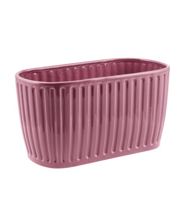 Immagine e commerce Vaso ceramica ovale baccellata color rosa per 2 vaso 12cm