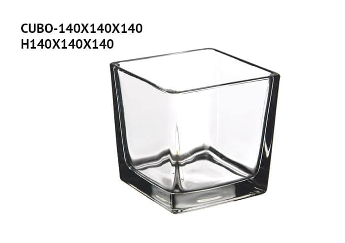 Cubo di vetro con fondo spesso cm 14