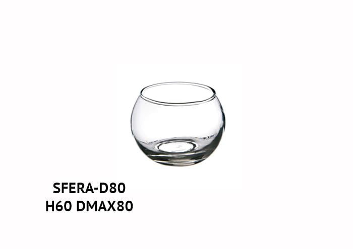 Boule di vetro mini diametro 8 altezza 6 cm