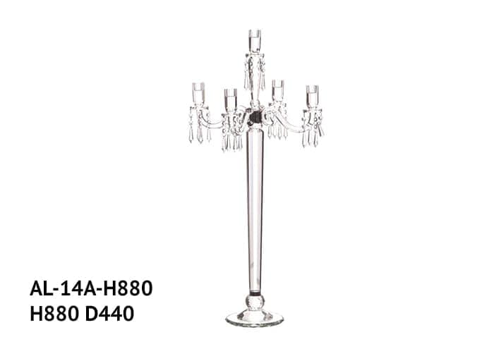 Candelabro cristallo 5 fiamme con gocce alto 88 CM